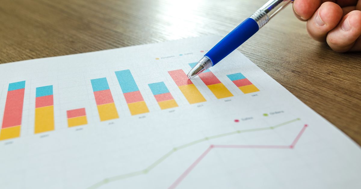 Marketing performance charts on a desk